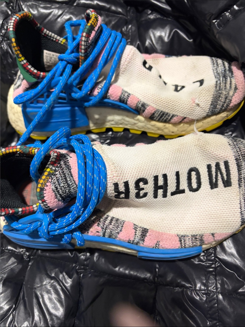 adidas Kids Multicolor Knit Sneakers with Blue Laces